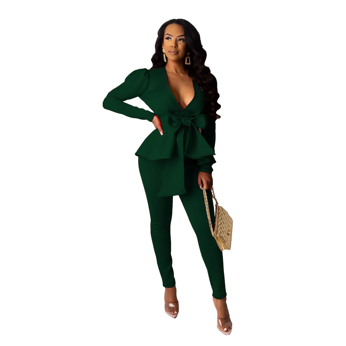 Women Ruffles Air Layer Business Wear Uniform Casual Wear Women