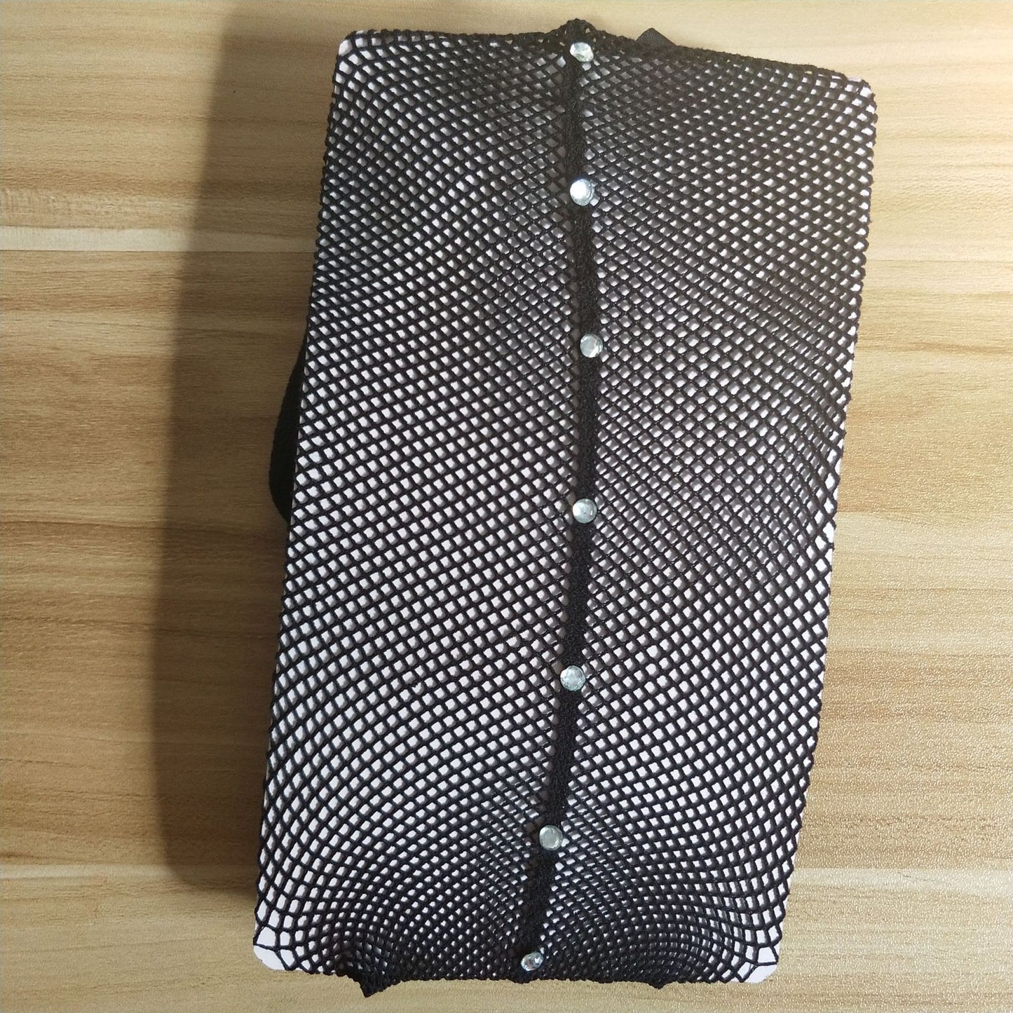 Nouvelle ligne verticale arrière Sexy strass maille bas diamant maille résille collants noir petite maille bas