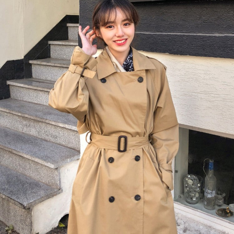 Slim Fit taille femmes manteau mi-long décontracté Trench Coat femmes