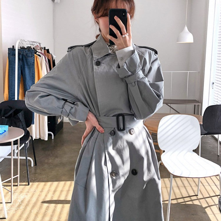 Slim Fit taille femmes manteau mi-long décontracté Trench Coat femmes