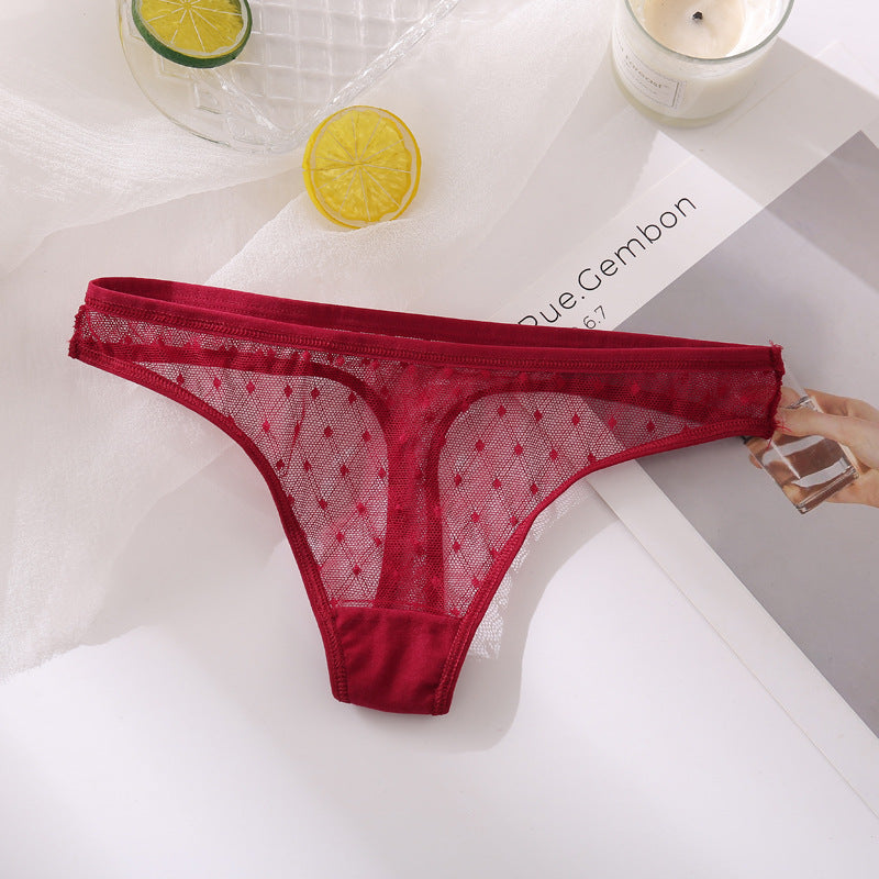 Femmes T Back évider Sexy couleur unie respirant femmes sous-vêtements taille basse haute fente slips