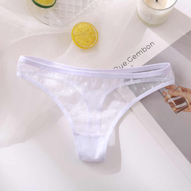 Femmes T Back évider Sexy couleur unie respirant femmes sous-vêtements taille basse haute fente slips
