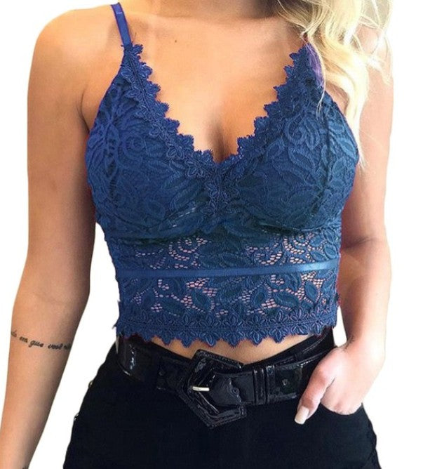 Sexy Déesse Hazy Sexy Charme Évider Découpe Dentelle Mince Sangle Triangle Coupe Soutien-Gorge Sans Fil Dos Nu Femmes Sous-Vêtements