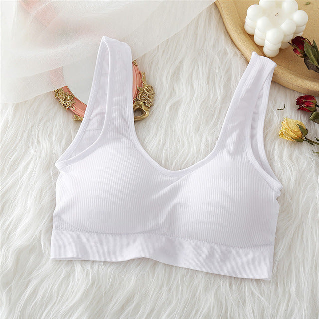 Finetoo Top Sexy Seamless Underwear U-Shaped Back Street Women Workout Top Vest