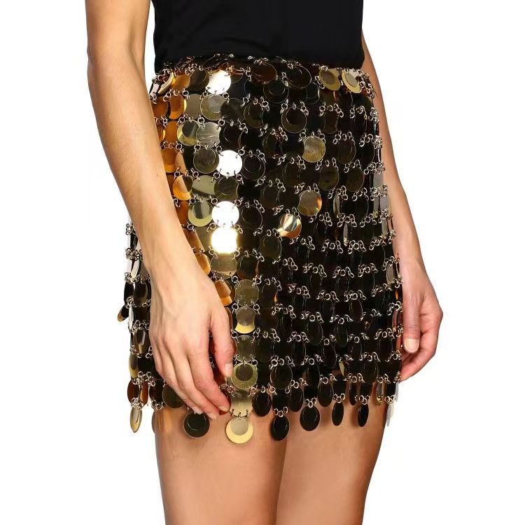 Direct Criss Cross Punk Sexy Sequin Skirt