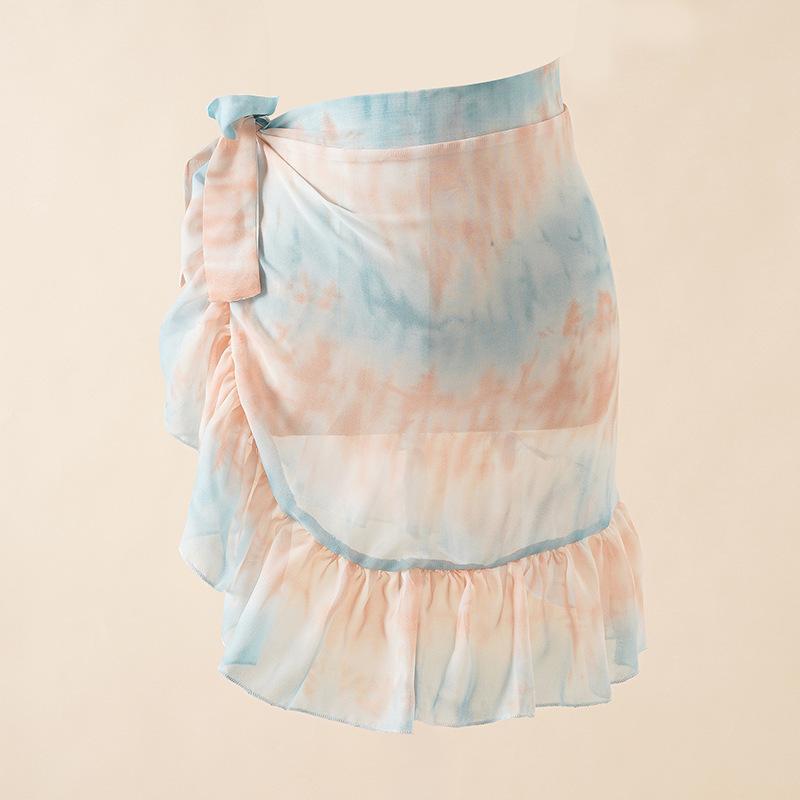 Chiffon Printed Beach Cover up Sexy Slit Skirt Vacation Skirt Beach Cover Up Women