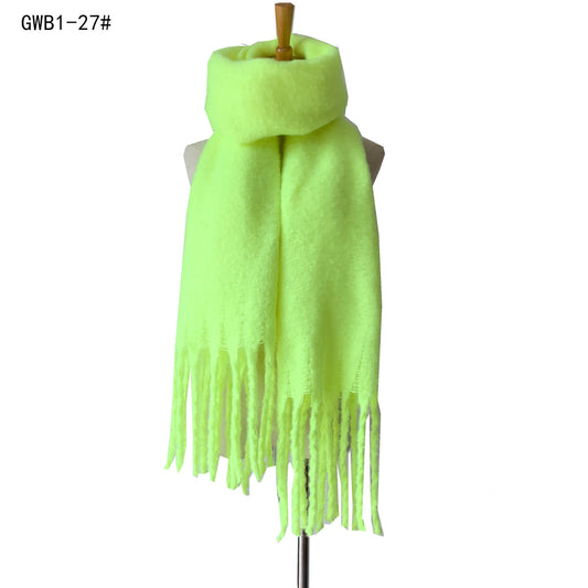 Autumn Winter Thick Tassel Circle Sand Solid Color Scarf Women Thickened