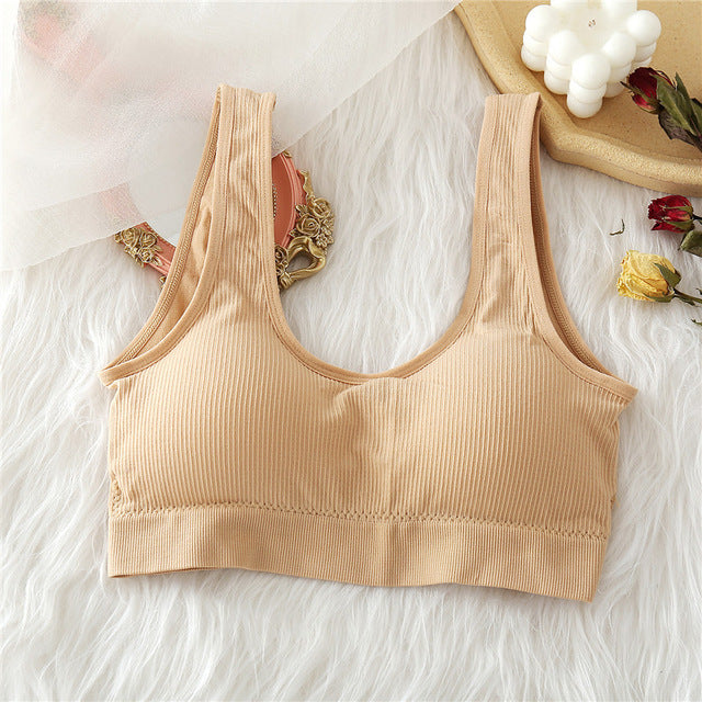 Finetoo Top Sexy Seamless Underwear U-Shaped Back Street Women Workout Top Vest