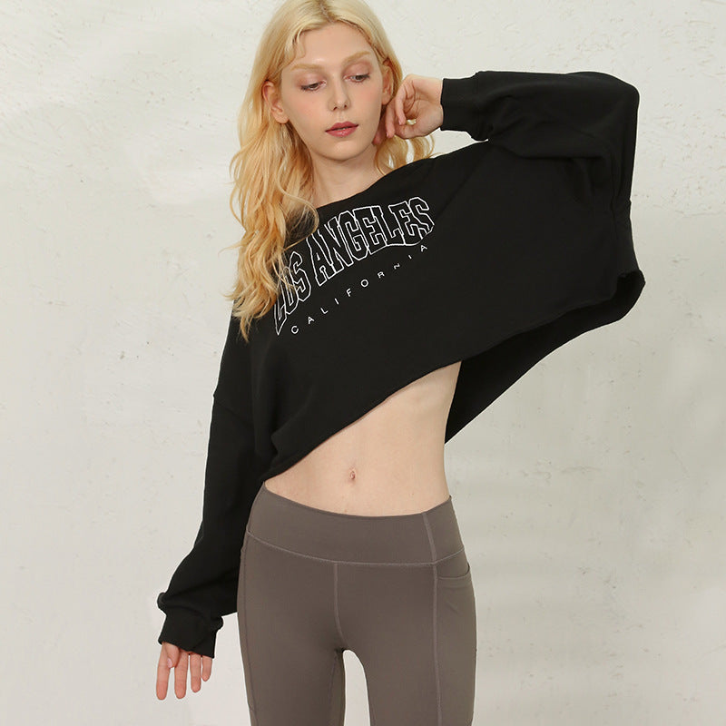 Pull court femmes vêtements coupe ample recadrée minceur à la mode imprimé rue veste manteau