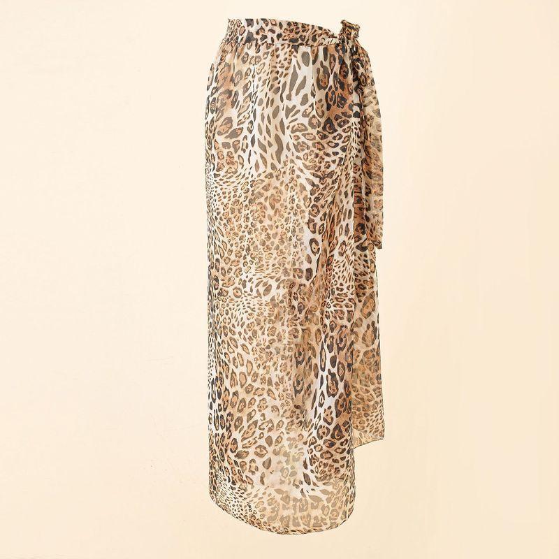 Chiffon Printed Beach Cover up Sexy Slit Skirt Vacation Skirt Beach Cover Up Women