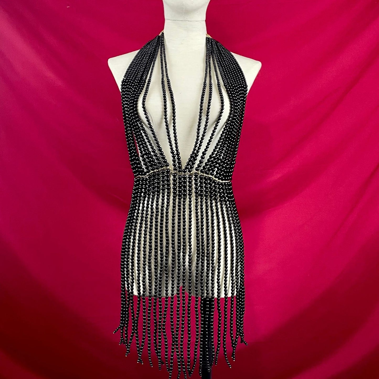 Multi Layer Pearl Body Cha Women Halter Spaghetti Straps Dress Internet Celebrity Same Wear Accessory Delivery