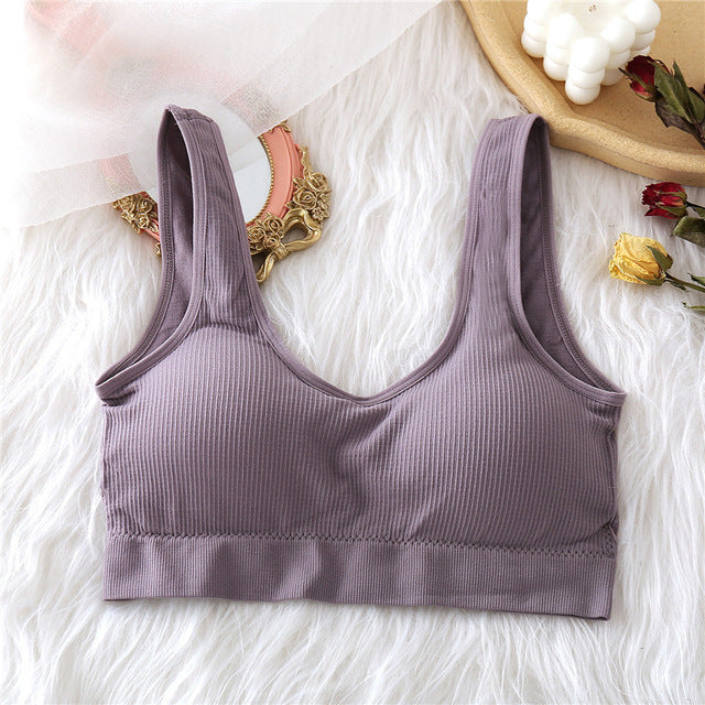 Finetoo Top Sexy Seamless Underwear U-Shaped Back Street Women Workout Top Vest