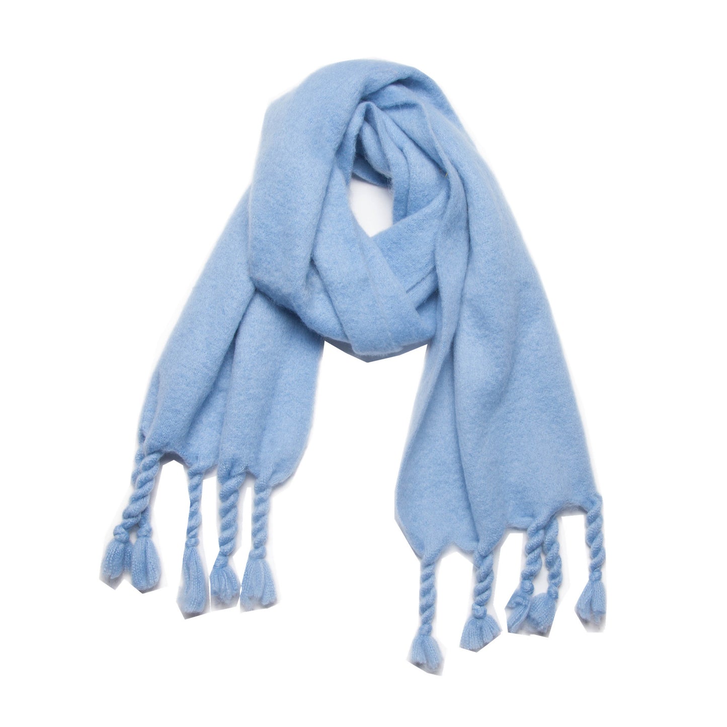 Shawl Autumn Winter Circle Yarn Knotted Thick Braid Thick Tassel Solid Color Scarf