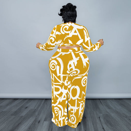 Set casual da donna in maglia elasticizzata taglie forti Set da due pezzi da donna