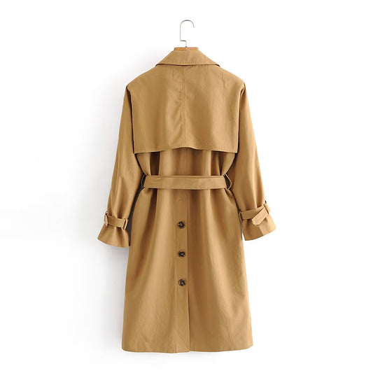 Recommended British Silhouette British Raglan Sleeve Belt Long Trench Coat