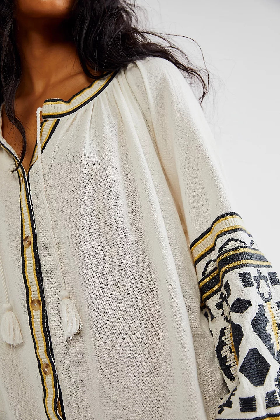 Women Spring and Summer Elegant Vacation National Embroidered Loose Cardigan Dress