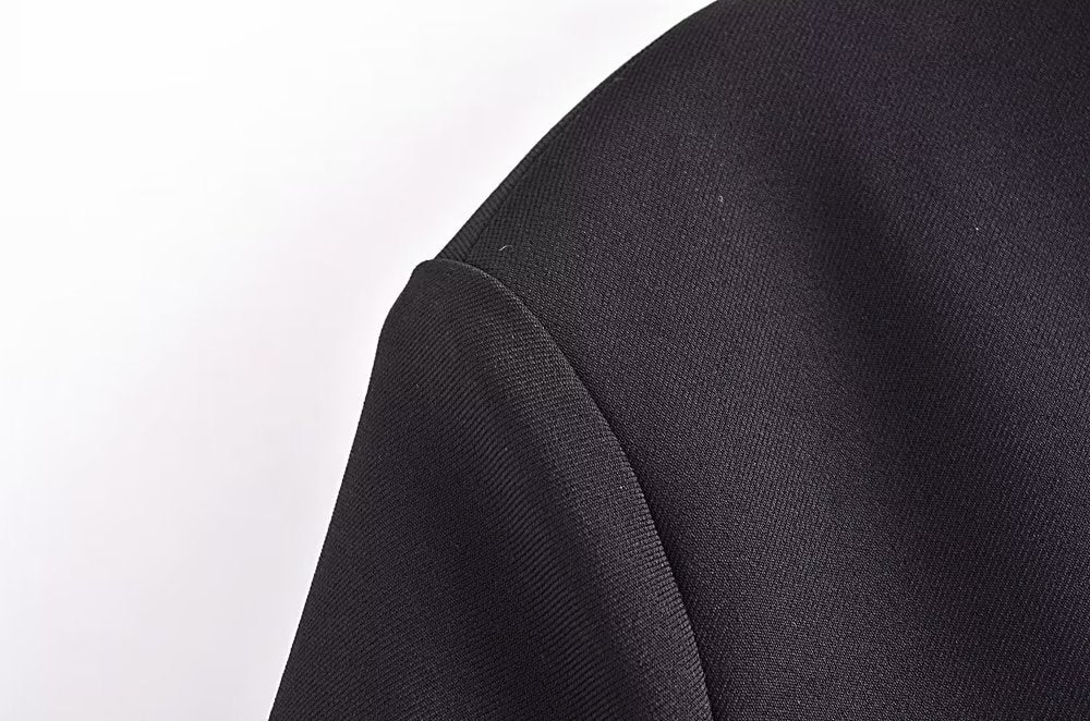Ceinture Bouton Décoration Slim Fit Figure Flatteur Blazer Manteau