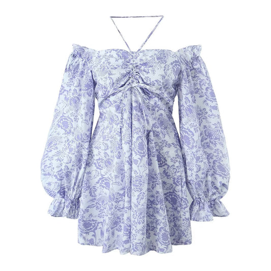 Large Swing Dress Spring Floral Waist Seal Dress