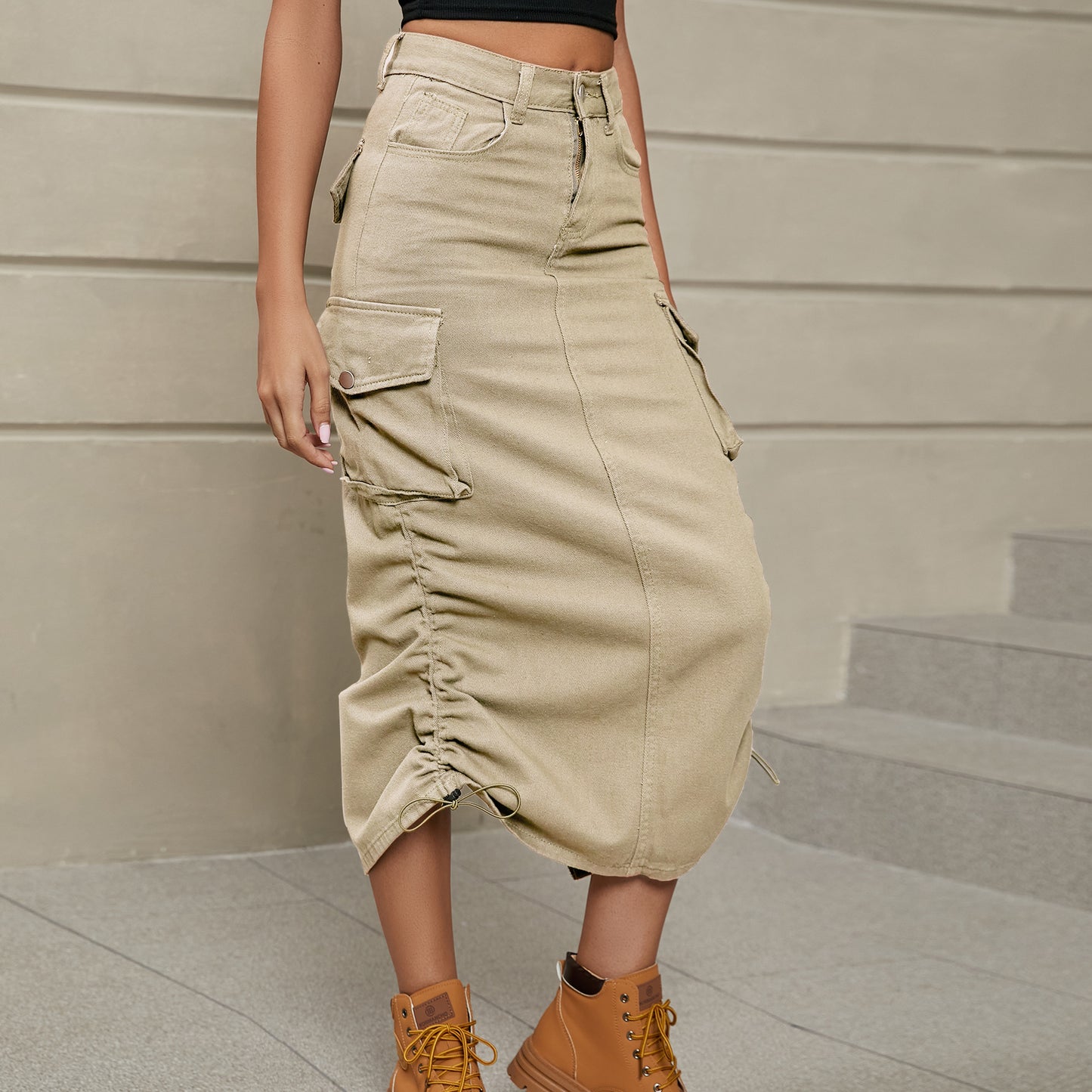 Femme Vêtements Jupe en jean Jupe mi-longue décontractée