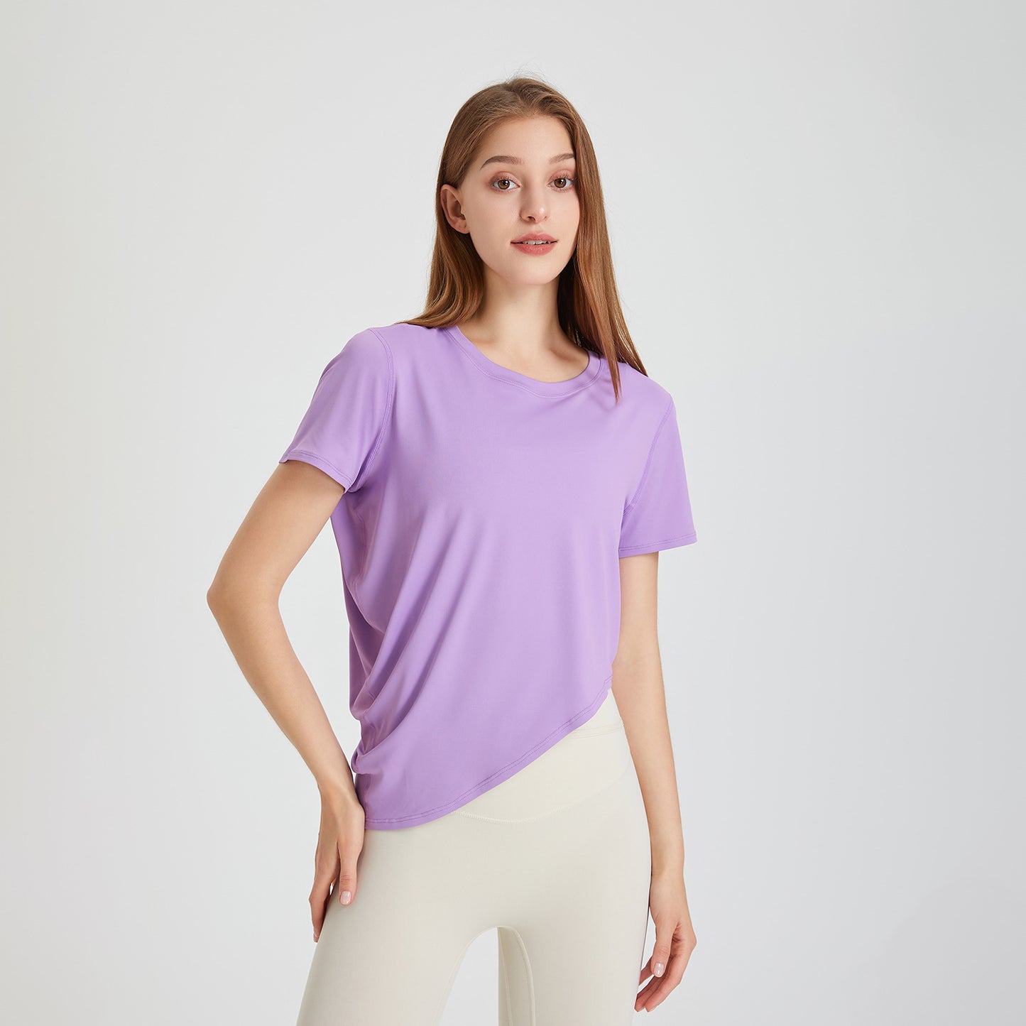 Yoga Clothing Top Women Summer Thin round Neck Skin Friendly Breathable Workout Clothes Short Sleeve Running Quick Drying Exercise T shirt
