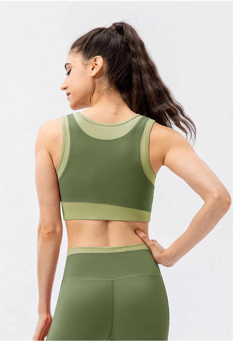 Une pièce contraste couleur Yoga gilet femmes haute résistance antichoc entraînement sport soutien-gorge nu sensation entraînement sous-vêtements