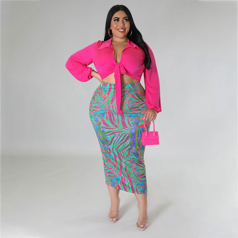 Grande taille printemps sangle jeune sac de hanche robe deux pièces femmes vêtements