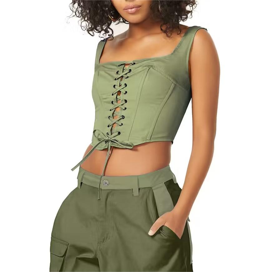 Top con imbracatura primavera estate da donna sexy con spalle scoperte