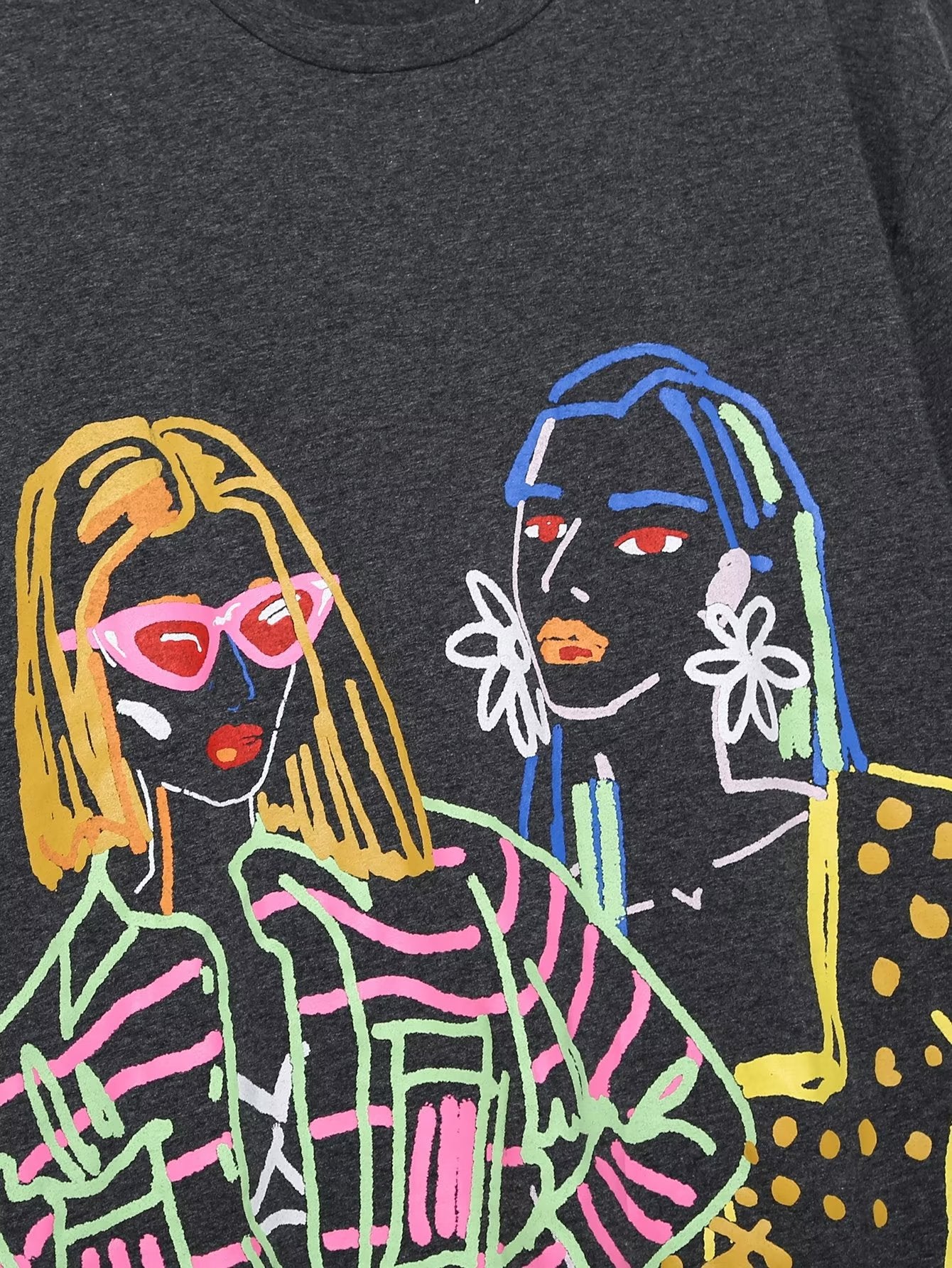 T-shirt à manches courtes imprimé effet délavé