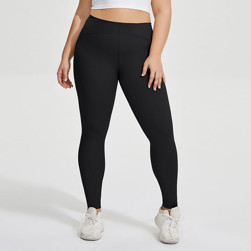 Plus Size Yoga Pants Women's Nude Hip Raise High Waist Peach Hip Pants Sports Trousers Slim Fit Fitness Pants
