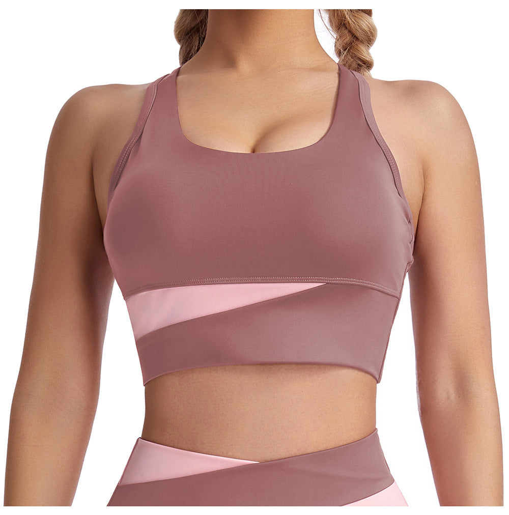 Sports Underwear Shockproof Push up Wireless Workout Bra Training Running Yoga Clothes Top