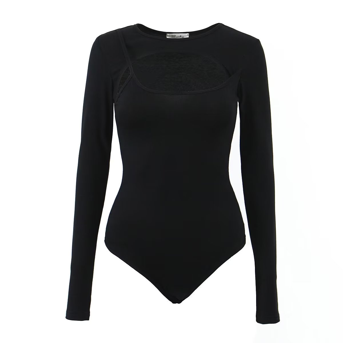 Women Clothing Hollow Out Cutout out Long Sleeved Knitted Bodysuits