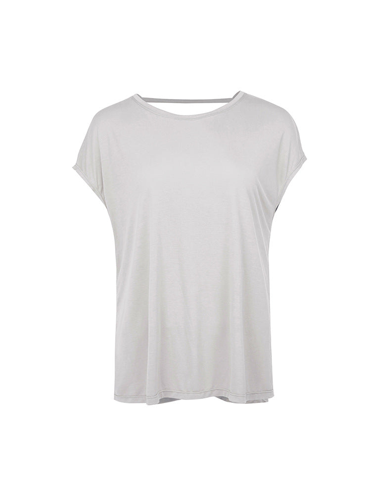 T-shirt de sport à manches courtes femmes lâche séchage rapide course haut de fitness été grande taille vêtements de yoga blouse
