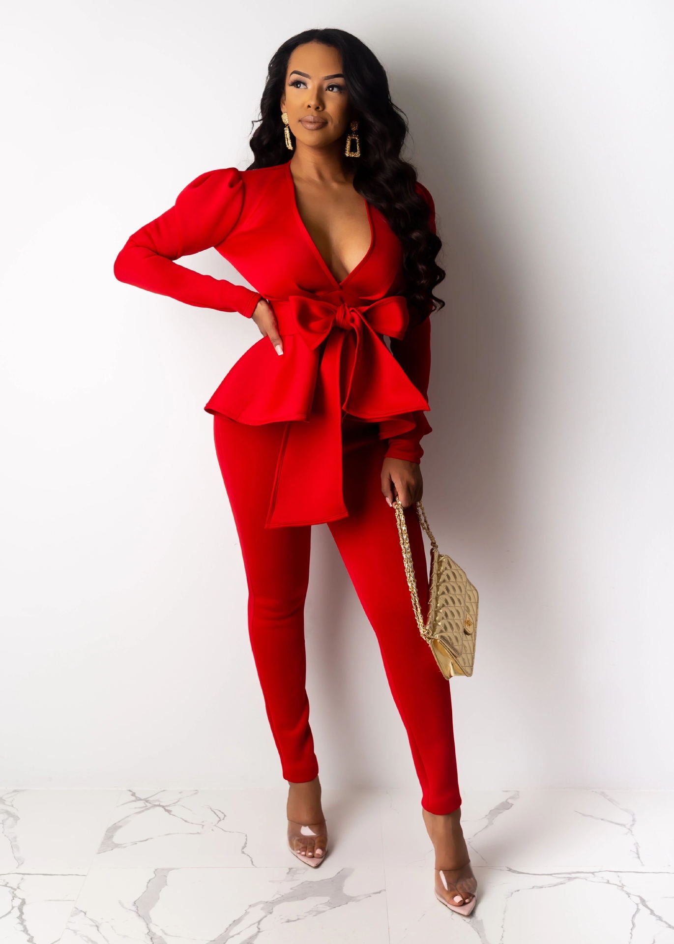 Women Ruffles Air Layer Business Wear Uniform Casual Wear Women