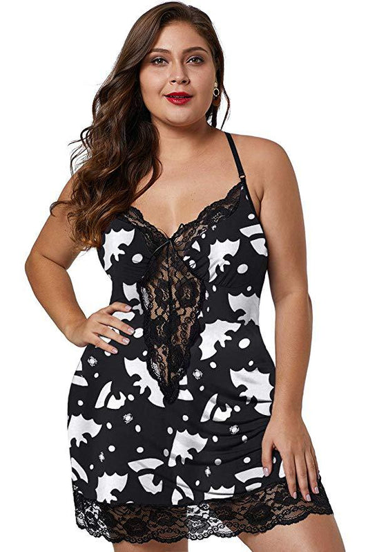 Plus Size Printing plus-Sized plus-Sized Thin Skirt Print Jumpsuit