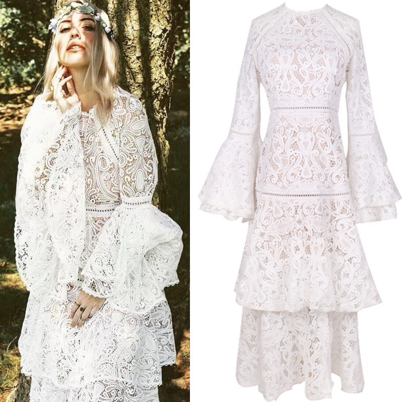 Spring Summer Dress Lace Dress Tiered Ruffle Maxi Dress Dress for Women