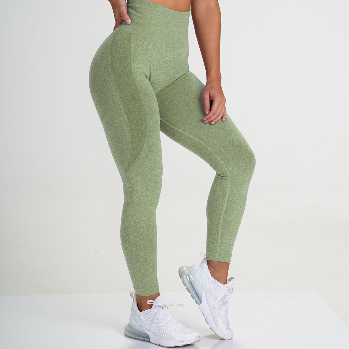 Seamless Small Crescent Breathable Quick-drying Fitness Pants Women High Waist Peach Hip Tight Stretch Hip Lift Yoga Pants