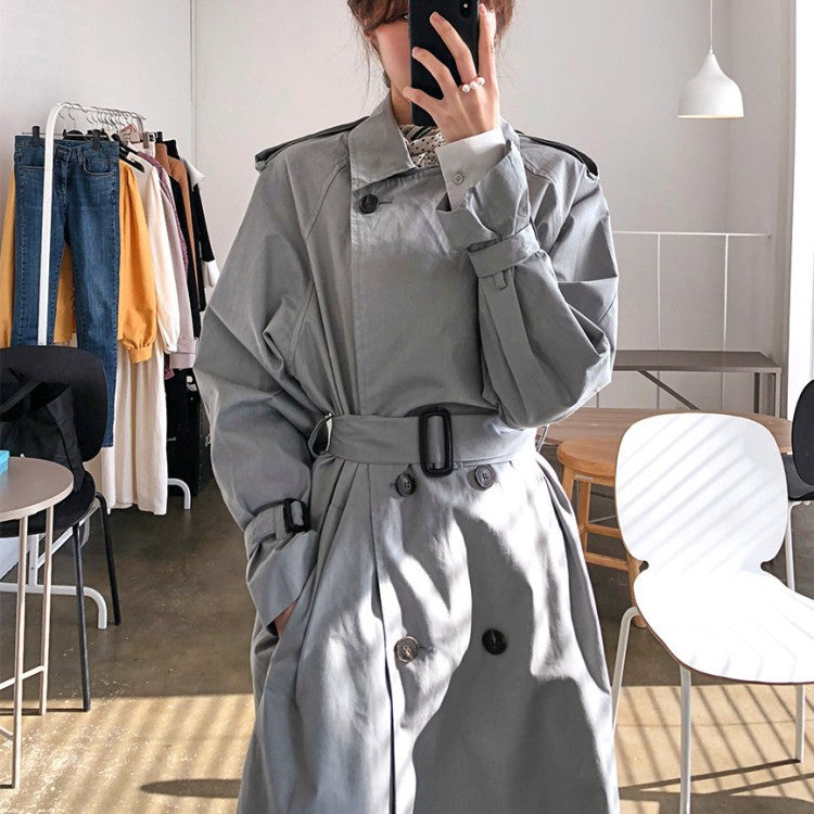 Slim Fit taille femmes manteau mi-long décontracté Trench Coat femmes