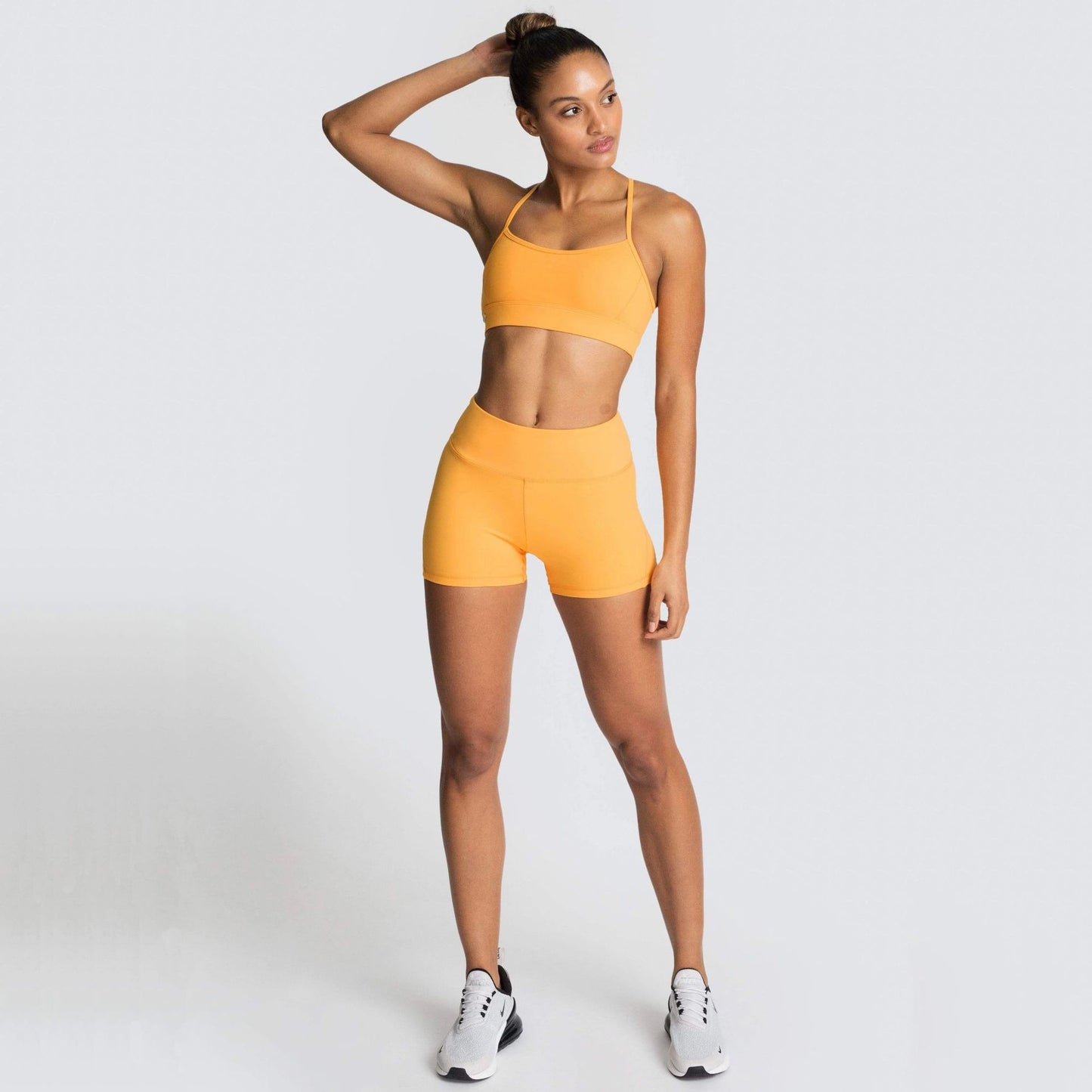 Yoga Two Piece Set Summer Women Adjustable Bra Shorts Workout Exercise Outfit