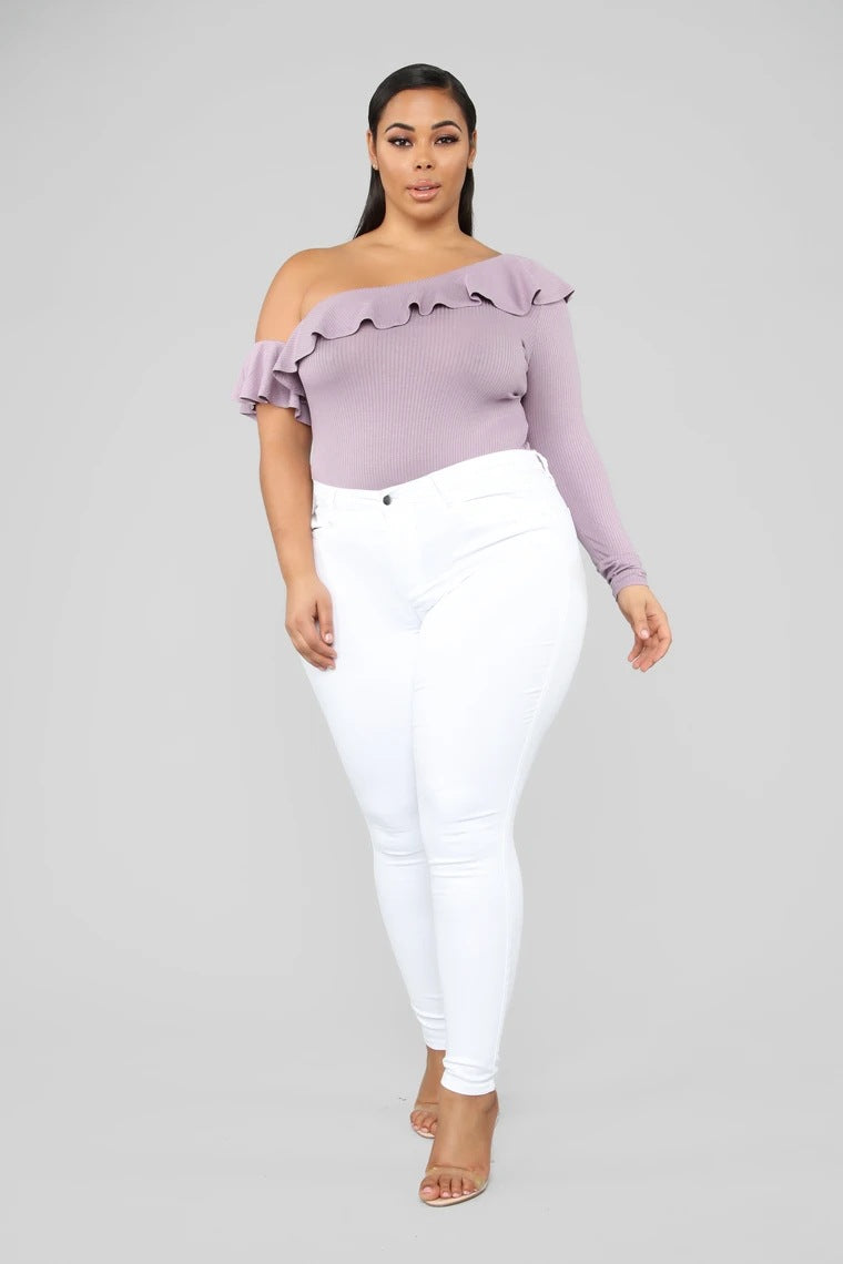 Grande taille nouvelle mode haute élastique Denim Skinny pantalon femmes