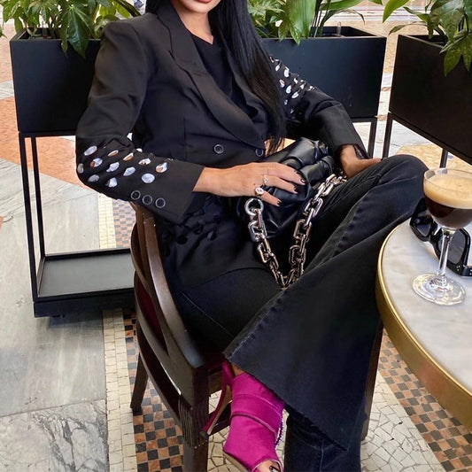 Hollow Out Cutout Blazer Women Jacket Small Blazer