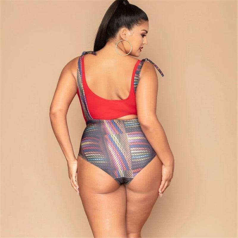 Maillot de bain fendu grande taille imprimé taille haute sangle maillot de bain plage Bikini veste survêtements