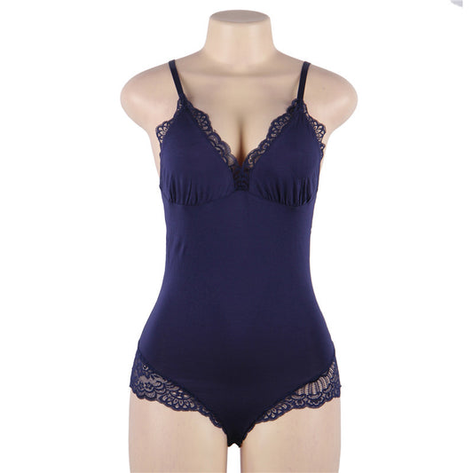 Plus Size Sexy Sleeveless Jumpsuit Nightdress Modal Pajamas Homewear Summer