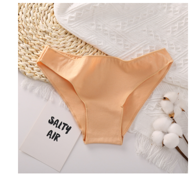 Sous-vêtements en coton de couleur unie pour femmes