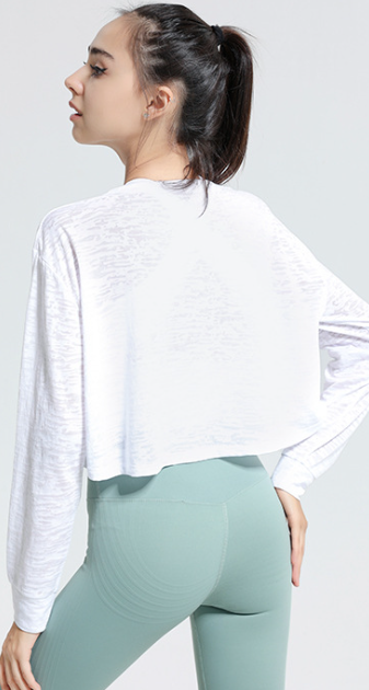 T-shirt allentata a maniche lunghe da donna Top sportivo Abbigliamento da yoga Abbigliamento da allenamento Camicetta ad asciugatura rapida