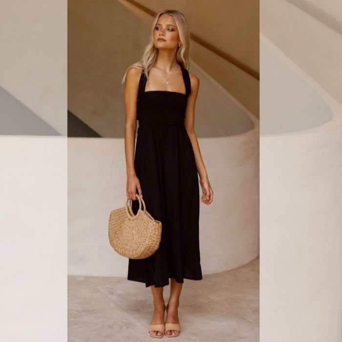 Maxi Robe sans manches en lin de coton de couleur unie décontractée Printemps Été