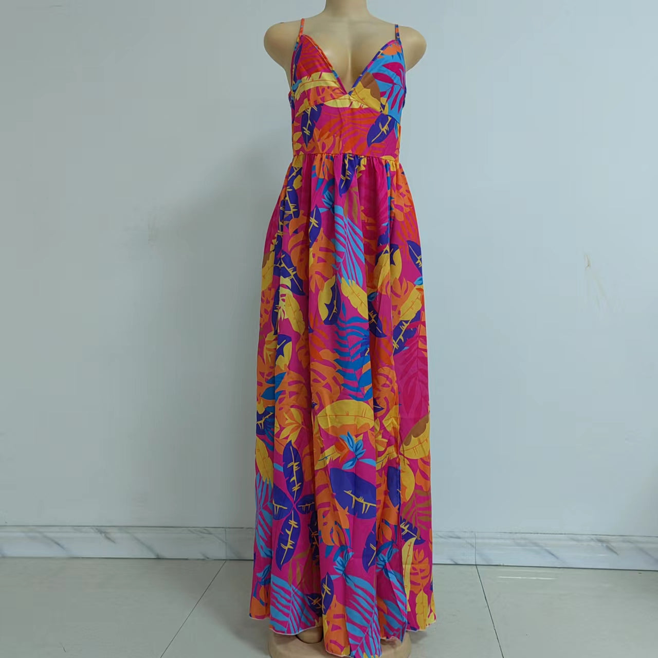 Robe d'été printemps New Leaf robe extensible à quatre côtés bohème hors de l'épaule sangle tube haut robe de vadrouille Boho vacances Maxi robes