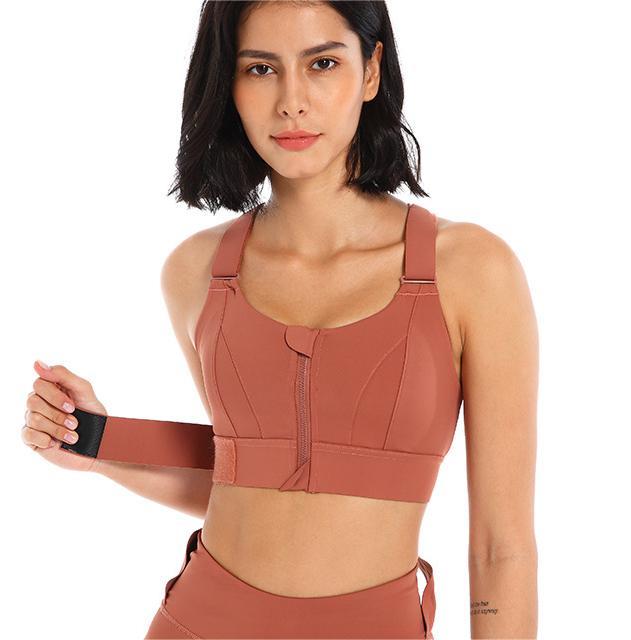 Fermeture éclair sous-vêtements de sport femmes haute résistance antichoc course Yoga beau gilet sans couture Push up entraînement soutien-gorge soutien-gorge