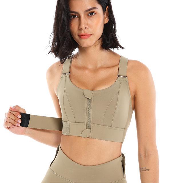 Fermeture éclair sous-vêtements de sport femmes haute résistance antichoc course Yoga beau gilet sans couture Push up entraînement soutien-gorge soutien-gorge
