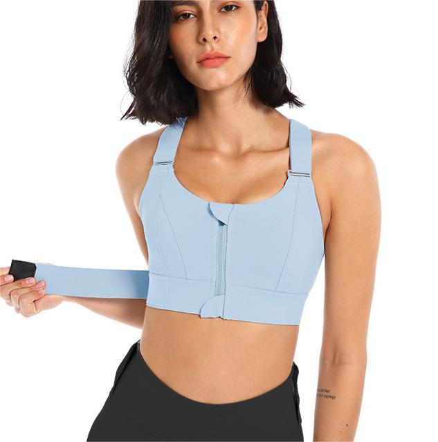 Fermeture éclair sous-vêtements de sport femmes haute résistance antichoc course Yoga beau gilet sans couture Push up entraînement soutien-gorge soutien-gorge