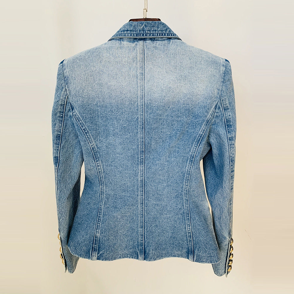 Blazer en jean Stars Slim à double boutonnage avec boutons de lion